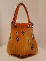 vtg tall murano style purse handbag