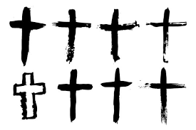 abstract cross or crucifix hand drawn