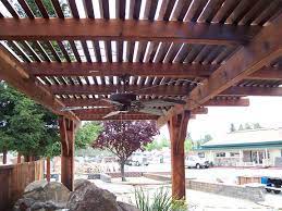 wood patio overhang ideas pergola