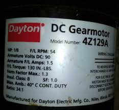 Ao smith motors wiring diagram. Dayton 1 8 Hp Dc Gearmotor 4z129a 90 Volts For Sale Online Ebay