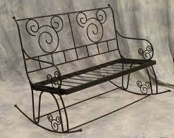 Wrought Iron Rocking Bench With Mickey