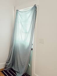 diy tie up curtains white and woodgrain