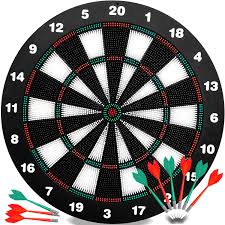 Darts as a gift can be a bit tricky. Amazon Com Innocheer Safety Darts And Kids Dart Board Set 16 Inch Rubber Dart Board With 9 Soft Tip Darts For Children And Adults Office And Family Time New Black Sports Outdoors