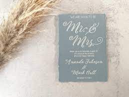 diy dusty blue wedding invitations