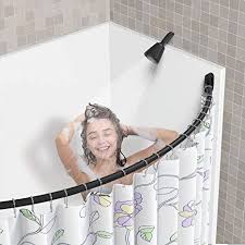 curved shower curtain rod adjule