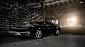 hd wallpaper black muscle car fast