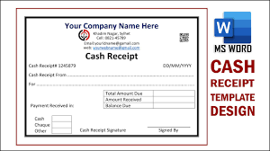 cash receipt template ms word