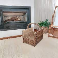 Firewood Basket With Handle Wicker