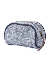 mabel make up bag shale herringbone