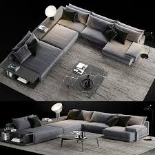 poliform bristol sofa 3 3d model cgtrader
