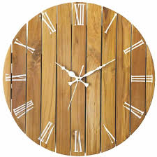 Big Round White Wooden Wall Clock 18320