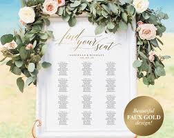Gold Wedding Seating Chart Seating Chart Printable Seating Chart Template Seating Board Wedding Sign Pdf Instant Download Bpb324_52