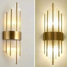 Contemporary Brushed Brass Crystal