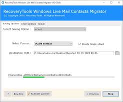 import windows live mail contacts to