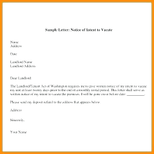 Notice To Vacate Letter Template Intent Templates Free