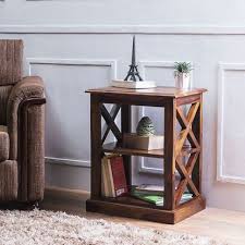 solid wood bedside table white