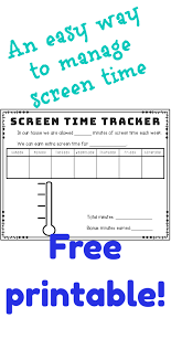 Free Printable For Tracking Screen Time Managing Screen