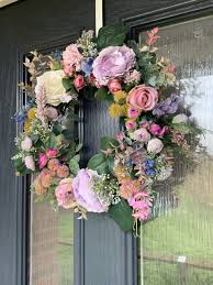 luxury faux flower front door wreath