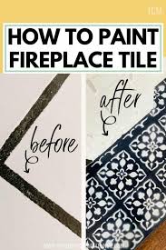 Paint Fireplace Tile With A Stencil