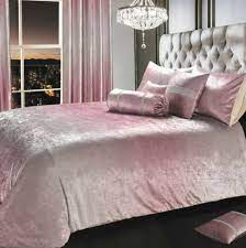 Blush Pink Crushed Velvet Ombre Bedding