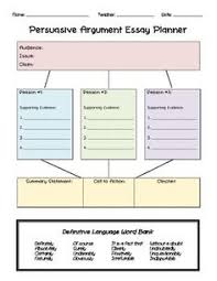 Essay Organizer   Persuasive Essay Graphic Organizer Planning Map    