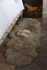 sheepskin rug yetti linen brown