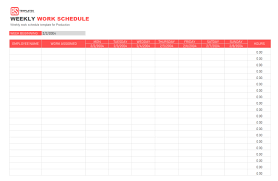 Work Schedule Template Daily Weekly Monthly For Excel