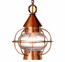 Gently used, vintage, and antique copper pendant lighting. Cape Cod Onion Electric Copper Lantern Hanging Pendant Light