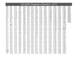The Dmc Shoppers Checklist Re Boot 2019 Raspberry Lane Crafts