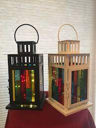 multi color stained glass lanterns with