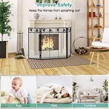 3 Panel Fireplace Screen Decor Cover