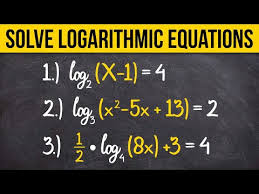 Solve Logarithmic Equations By
