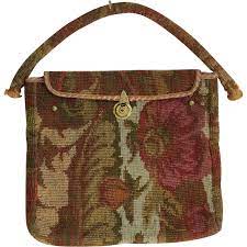 antique 19thc victorian carpet bag