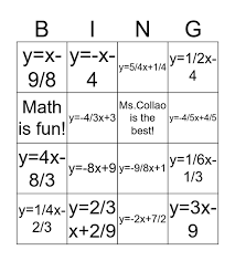 Literal Equations Bingo Card