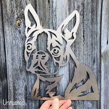 Boston Terrier Dog Garden Art Sculpture