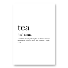 Tea Definition Typography Wall Art