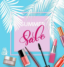 beauty and cosmetics background summer