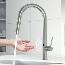 kitchen faucet with touchless flow sensor