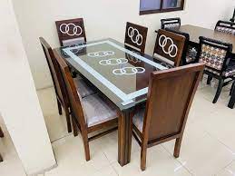 Standard Wooden Dining Glass Table