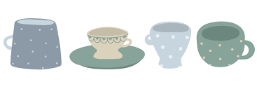 ceramic cups hand drawn tea mug set
