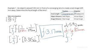 Lens Equation To Find The Focal Length