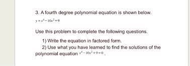 fourth degree polynomial equation