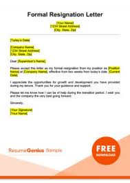 Resignation Letter Samples Free Downloadable Letters