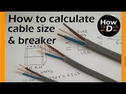 cable size circuit breaker size how