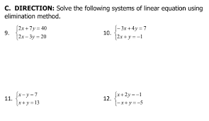 Solve The Following Systems Of Linear