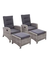gardeon 2pc sun lounge recliner chair
