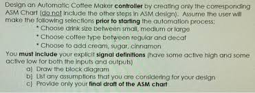 Design An Automatic Coffee Maker Controller By Cre