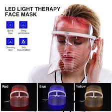3 Colors Led Light Therapy Face Mask Anti Acne Wrinkle Facial Spa Instrument Touch Of Femininity