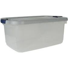 The storage container ec64420ccf can accommodate loads up to 60 kg and volume up to 80 litres. Rubbermaid Roughneck 50 Qt 12 5 Gal Clear Storage Tote Bins Clear With Gray Lid Set Of 5 Walmart Com Plastic Storage Bins Plastic Storage Totes Tote Storage