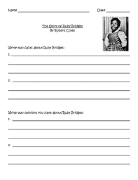 A collection of english esl worksheets for home learning, online practice, distance learning and english classes to teach about civil, rights, ruby, bridges The Story Of Ruby Bridges Fact And Opinion By Anna Marks Tpt